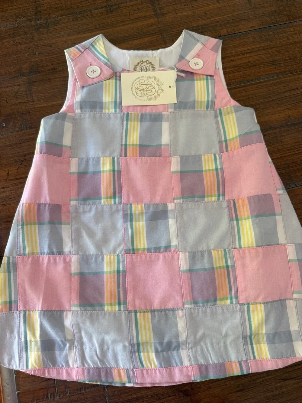Pastel Patchwork Dress - Pink & Light Blue